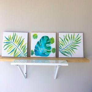 Hawaiian artwork 3 acrylic canvas art set